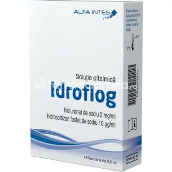 Produse oftalmologice - Idroflog Solutie oftalmica, 15 flacoane de 0,5 ml Alfa Intes, farmaciamea.ro