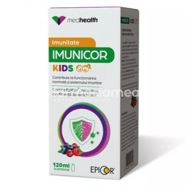 Vitamine și minerale copii - Imunicor Kids Suspensie, 120ml Medhealth, farmaciamea.ro