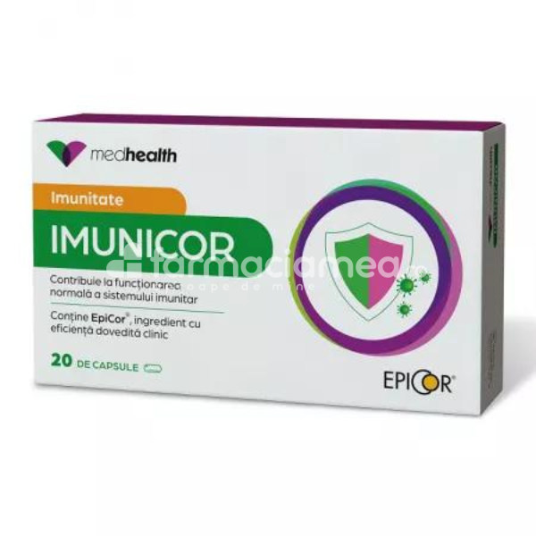 Minerale și vitamine - Imunicor, 20 capsule Medhealth, farmaciamea.ro
