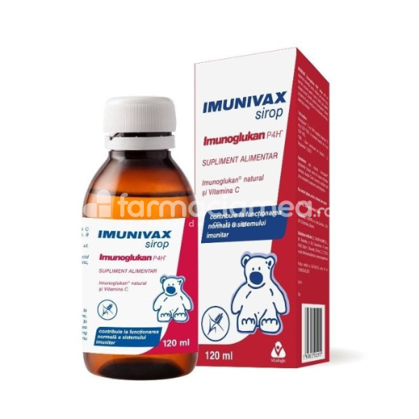 Imunitate copii - Imunivax Imunoglukan P4H sirop, pentru imunitate, 120ml, VitaLogic, farmaciamea.ro
