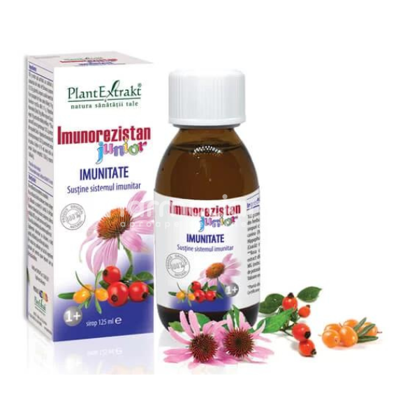 Imunitate copii - Imunorezistan Junior Sirop pentru Imunitate, 125 ml PlantExtrakt, farmaciamea.ro