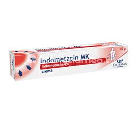 Durere OTC - Indometacin MK crema, cu efect antiinflamator, indicat in tratarea inflamatiilor si durerilor articulare, entorse, contuzii, tromboze venoase, tub 35 g, Fiterman Pharma, farmaciamea.ro