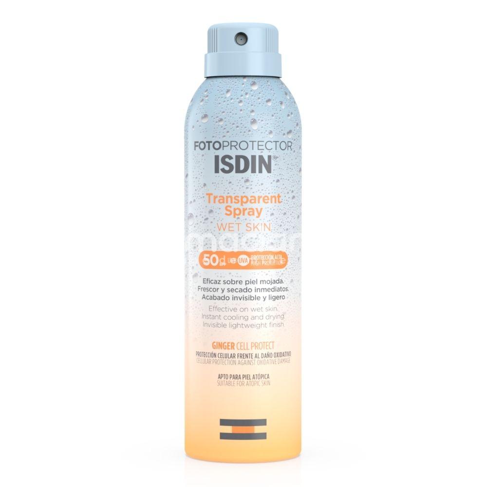 Protecție solară - ISDIN Spray transparent Wet Skin SPF50, 250ml, farmaciamea.ro