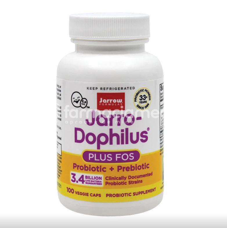 Probiotice - Jarrodophilus +FOS, probiotice cu adaos de fibre solubile prebiotice, sustine si reface echilibrul florei intestinale, 100 capsule, Secom, farmaciamea.ro