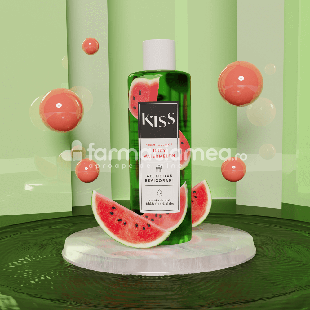 Îngrijire corp - KISS Juicy Watermelon gel de dus, 250 ml, Fiterman Pharma, farmaciamea.ro