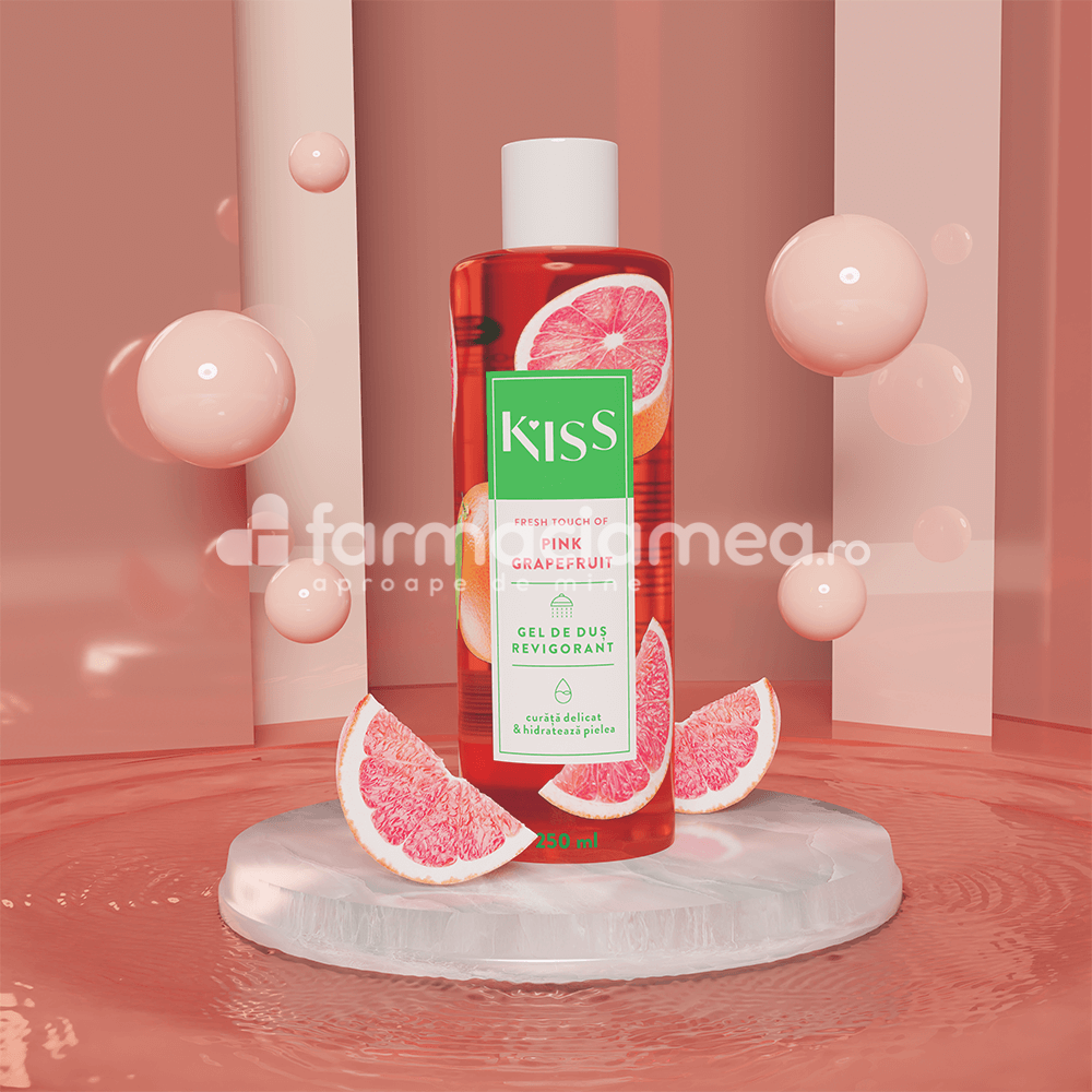 Îngrijire corp - KISS Pink Grapefruit gel de dus, 250 ml, Fiterman Pharma, farmaciamea.ro