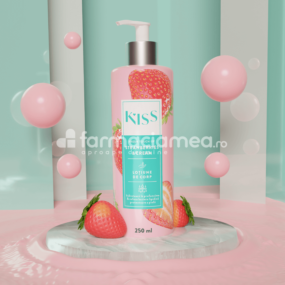 Îngrijire corp - KISS Lotiune corp strawberry&cream x 250ml, farmaciamea.ro
