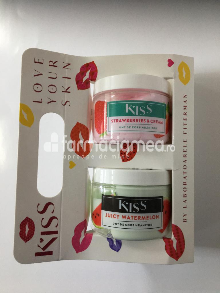 Îngrijire corp - KISS pachet Strawberries Cream unt de corp, 150 ml si Juicy Watermelon unt de corp, 150 ml, Fiterman Pharma, farmaciamea.ro