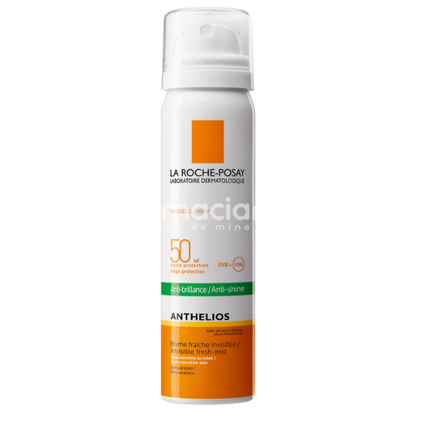 Protecție solară - La Roche Posay Anthelios Spray cu efect matifiant invizibil pentru fata SPF50, 75ml, farmaciamea.ro