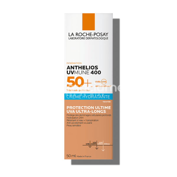 Protecție solară - LA ROCHE POSAY Anthelios UVMUNE 400 Crema Hidratanta SPF50+ cu pigment de culoare, 50ml, farmaciamea.ro