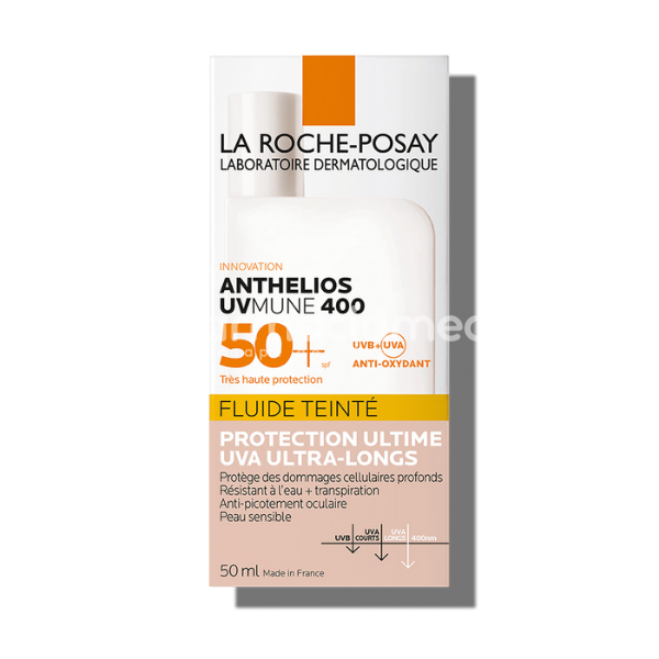 Protecție solară - La Roche Posay Anthelios UVMUNE 400 Fluid Colorat SPF50+, 50ml, farmaciamea.ro