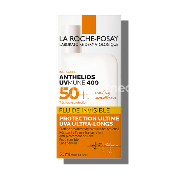 Protecție solară - La Roche Posay Anthelios UVMUNE 400 Fluid Invizibil SPF50+ fara parfum, 50 ml, farmaciamea.ro