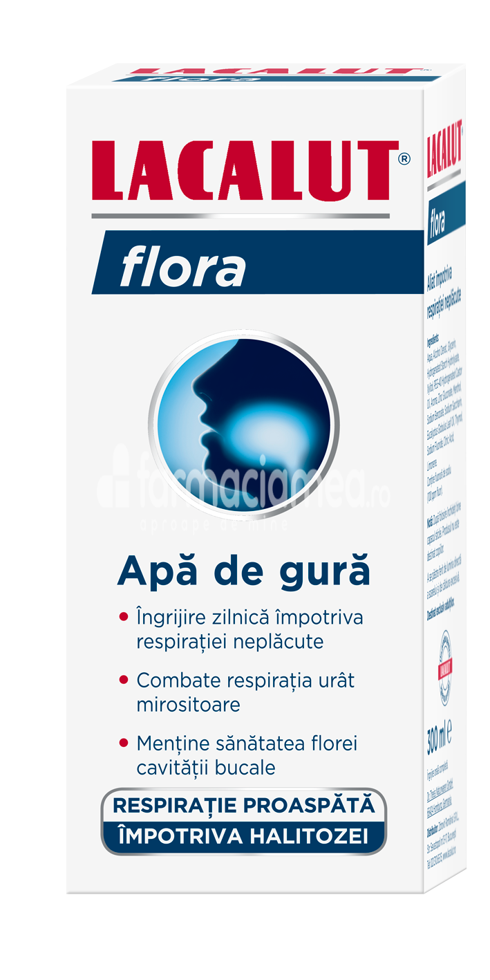 Apă de gură - Lacalut apa de gura antiplaque flora, 300 ml, farmaciamea.ro