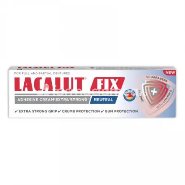 Adezivi și curățare proteze - Lacalut crema adeziva Fix neutral, 40g, farmaciamea.ro