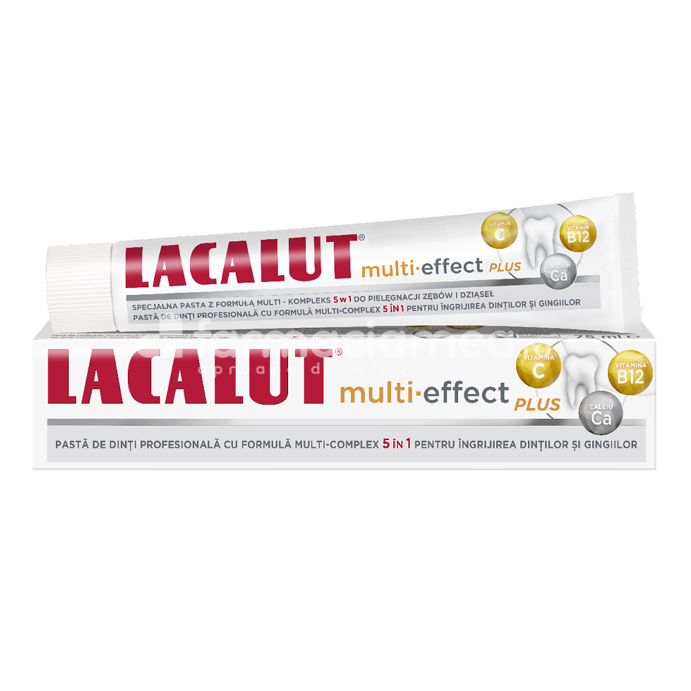 Pastă dinţi - Lacalut Pasta Multi Effect Plus Vitamine 75ml, farmaciamea.ro
