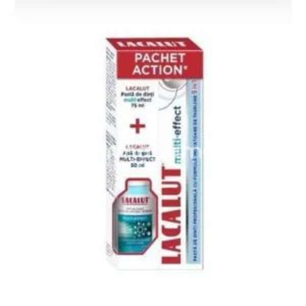 Pastă dinţi - Lacalut Multieffect pachet pasta de dinti,75ml + Apa de gura, 50 ml, Zdrovit, farmaciamea.ro
