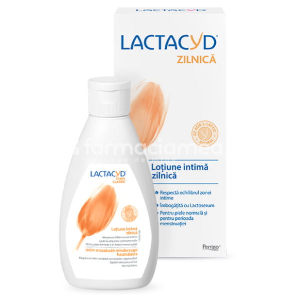Igienă intimă - Lactacyd Lotiune intima antibacteriana, 250 ml, Perrigo, farmaciamea.ro