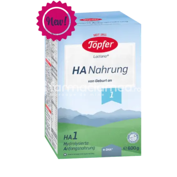Lapte praf - Lactana HA 1 formulă hidrolizată pentru sugari, 600 grame Topfer, farmaciamea.ro
