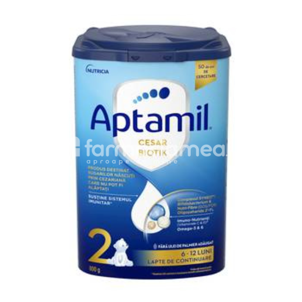 Lapte praf - Lapte Praf Aptamil CesarBiotik 2, 6-12luni, 800g, Nutricia, farmaciamea.ro
