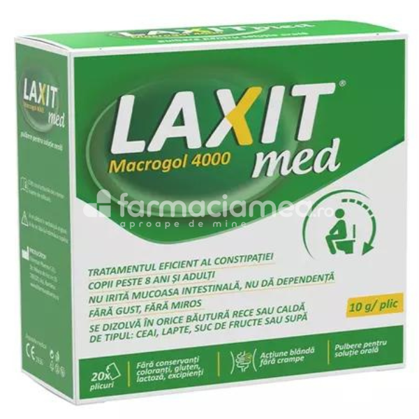 Laxative - Laxit Med 10g, 8 ani+, 20 plicuri, Fiterman, farmaciamea.ro