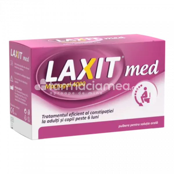 Tulburări tranzit copii - Laxit Med, de la 6 luni, 20 de plicuri a câte 5g, Fiterman Pharma, farmaciamea.ro