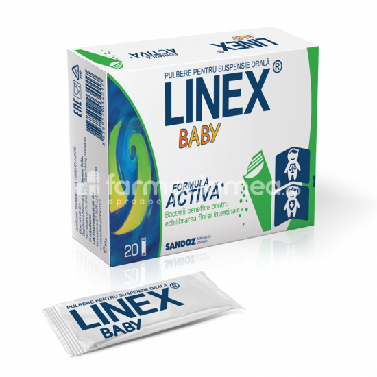 Suplimente alimentare copii - Linex Baby, 20 plicuri, Sandoz, farmaciamea.ro