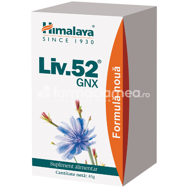 Terapie biliară și hepatică - Liv 52 GNX, sustine sanatatea ficatului si favorizeaza eliminarea toxinelor, 60 comprimate, Himalaya, farmaciamea.ro