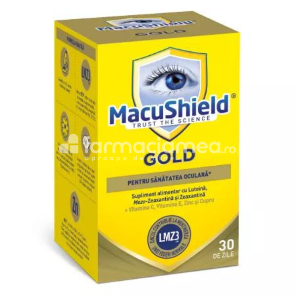 Produse oftalmologice - MacuShield Gold, 90 capsule moi, EuroCaps, farmaciamea.ro