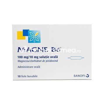 Vitamine și minerale OTC - Magne B6 solutie orala, indicat in deficit de magneziu, 10fiole buvabile, Opella, farmaciamea.ro