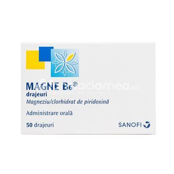 Vitamine și minerale OTC - Magne B6, indicat in deficit de magneziu, 50 drajeuri, Sanofi, farmaciamea.ro