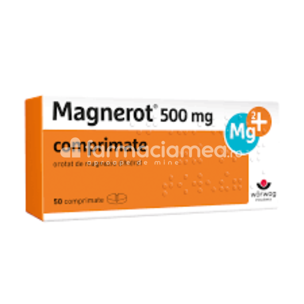 Vitamine și minerale OTC - Magnerot 500mg, 50 comprimate Worwag Pharma, farmaciamea.ro