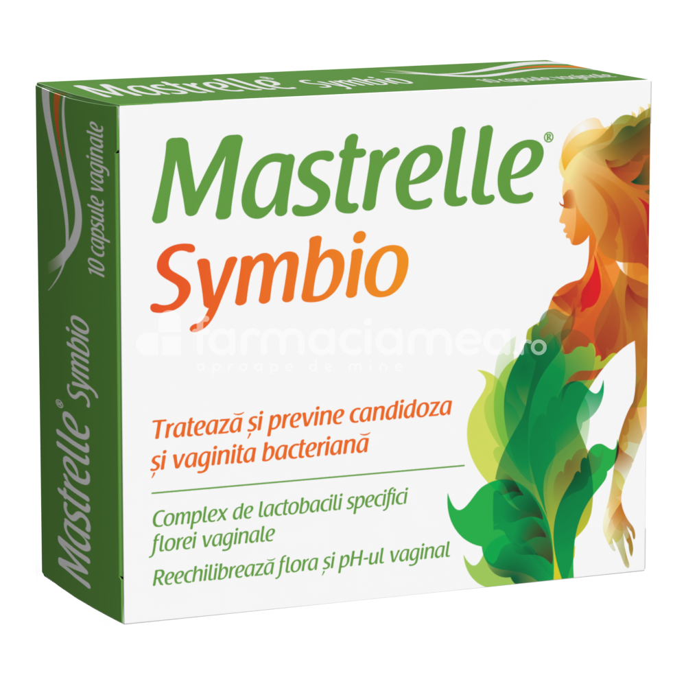 Infecţii intime - Mastrelle Symbio, trateaza candidoza si vaginita, 10 capsule vaginale, Fiterman Pharma, farmaciamea.ro