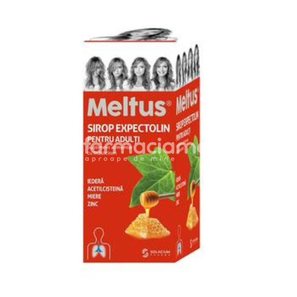 Tuse - Meltus sirop expectorant adulti, 100ml, Solacium, farmaciamea.ro