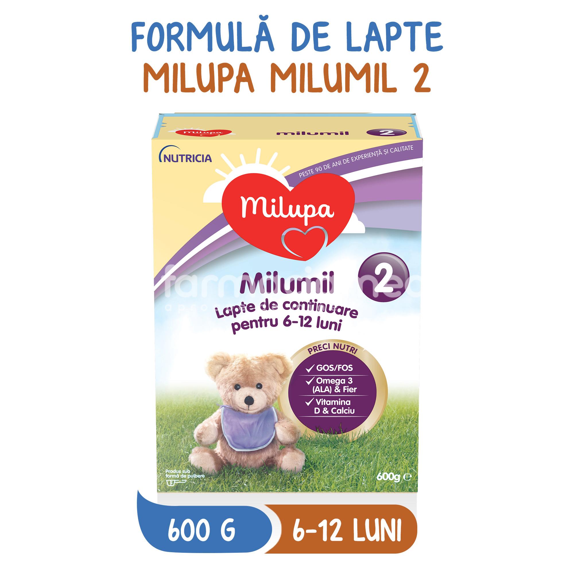 Lapte praf - Milumil 2 lapte praf, de la 6 luni, 600 g, Milupa, farmaciamea.ro