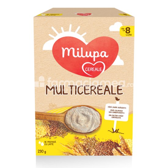 Cereale - Multicereale, de la 8 luni, 250 g, Milupa, farmaciamea.ro