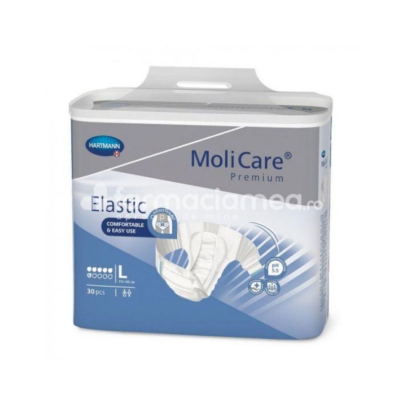 Incontinență și îngrijire bătrâni - Molicare Premium elastic 6 picaturi L, 30buc, Hartmann, farmaciamea.ro