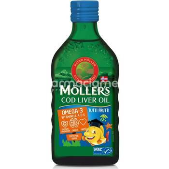 Afecțiuni cardio și colesterol - Mollers Cod liver oil omega 3 tutti frutti x 250ml, farmaciamea.ro