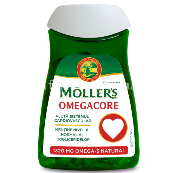 Afecțiuni cardio și colesterol - Mollers Omegacore, 60 capsule, farmaciamea.ro