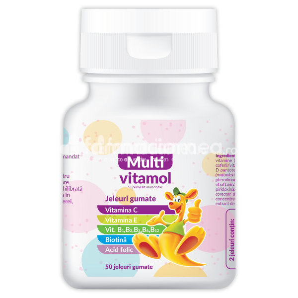 Vitamine și minerale copii - Multivitamol jeleuri 4+, 50 jeleuri gumate, Zdrovit, farmaciamea.ro