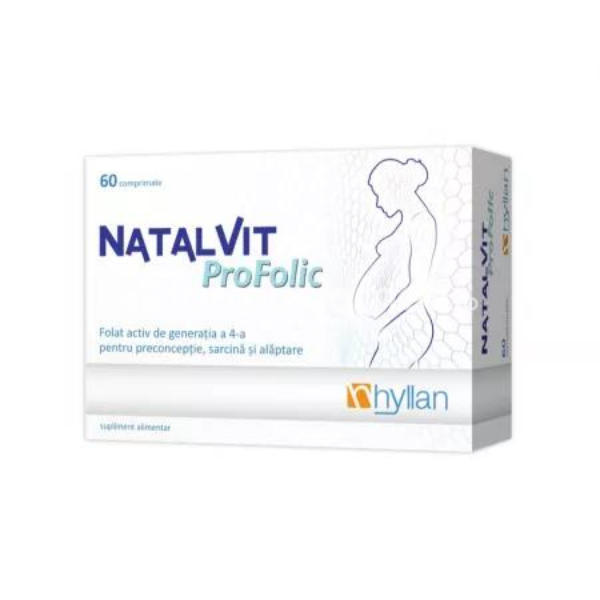 Sarcină și alăptare - Natalvit Profolic, 60 comprimate, Hyllan, farmaciamea.ro