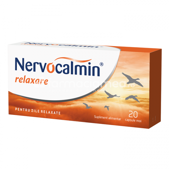 Stres și epuizare - Nervocalmin Relaxare, 20 de capsule, Biofarm, farmaciamea.ro