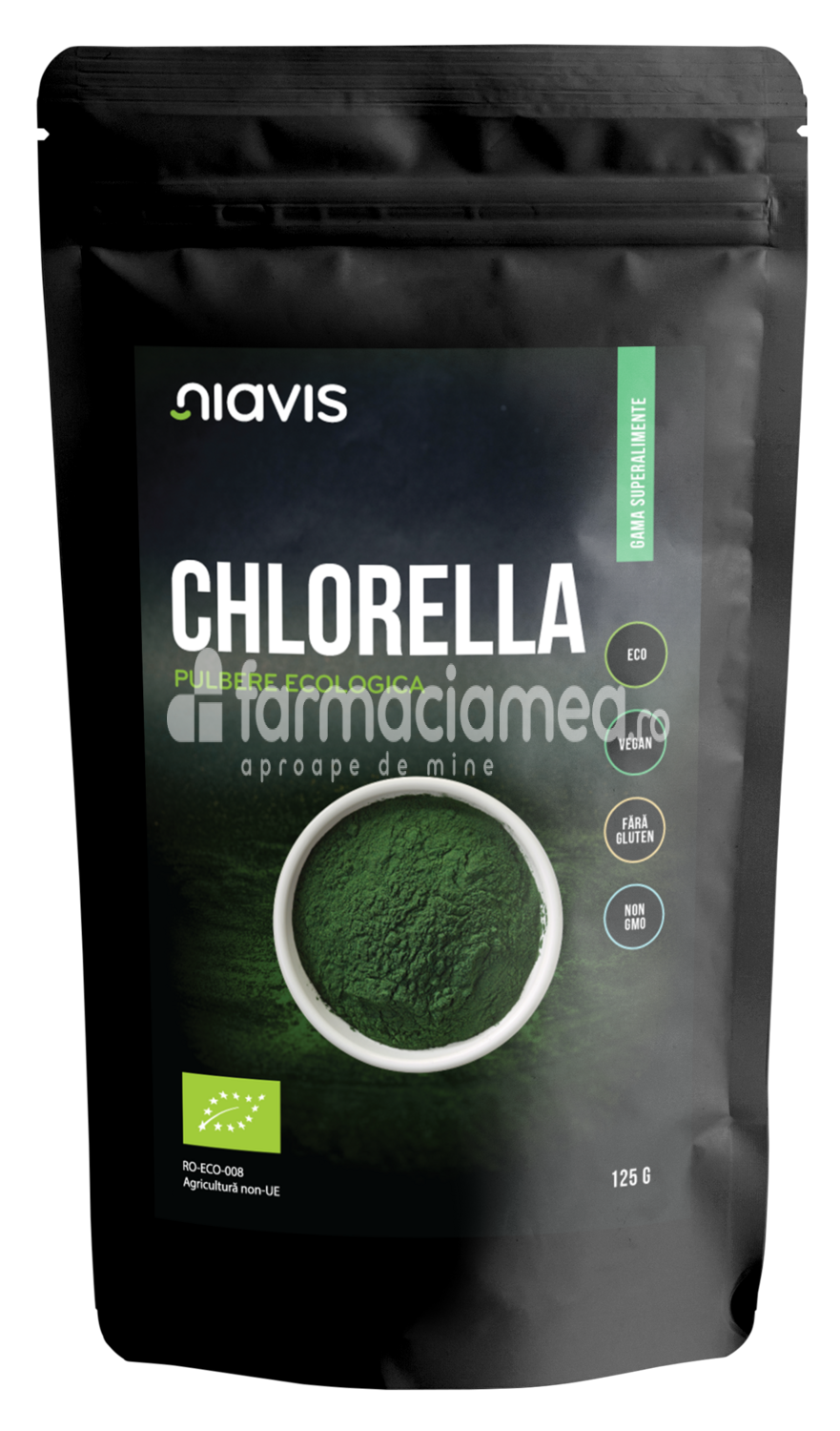 Alimente și băuturi - Niavis Chlorella pulbere ecologica Bio, 125 g, farmaciamea.ro
