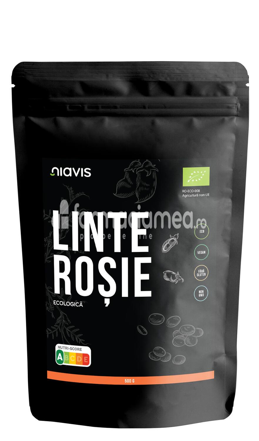 Alimente și băuturi - Niavis Linte rosie ecologica Bio, 500 g, farmaciamea.ro