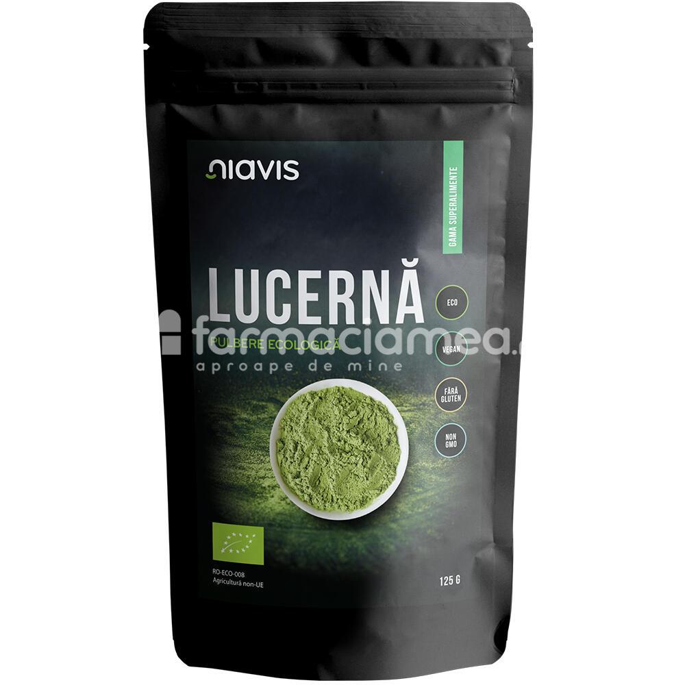 Alimente și băuturi - Niavis Lucerna (alfalfa) pulbere ecologica Bio, 125 g, farmaciamea.ro