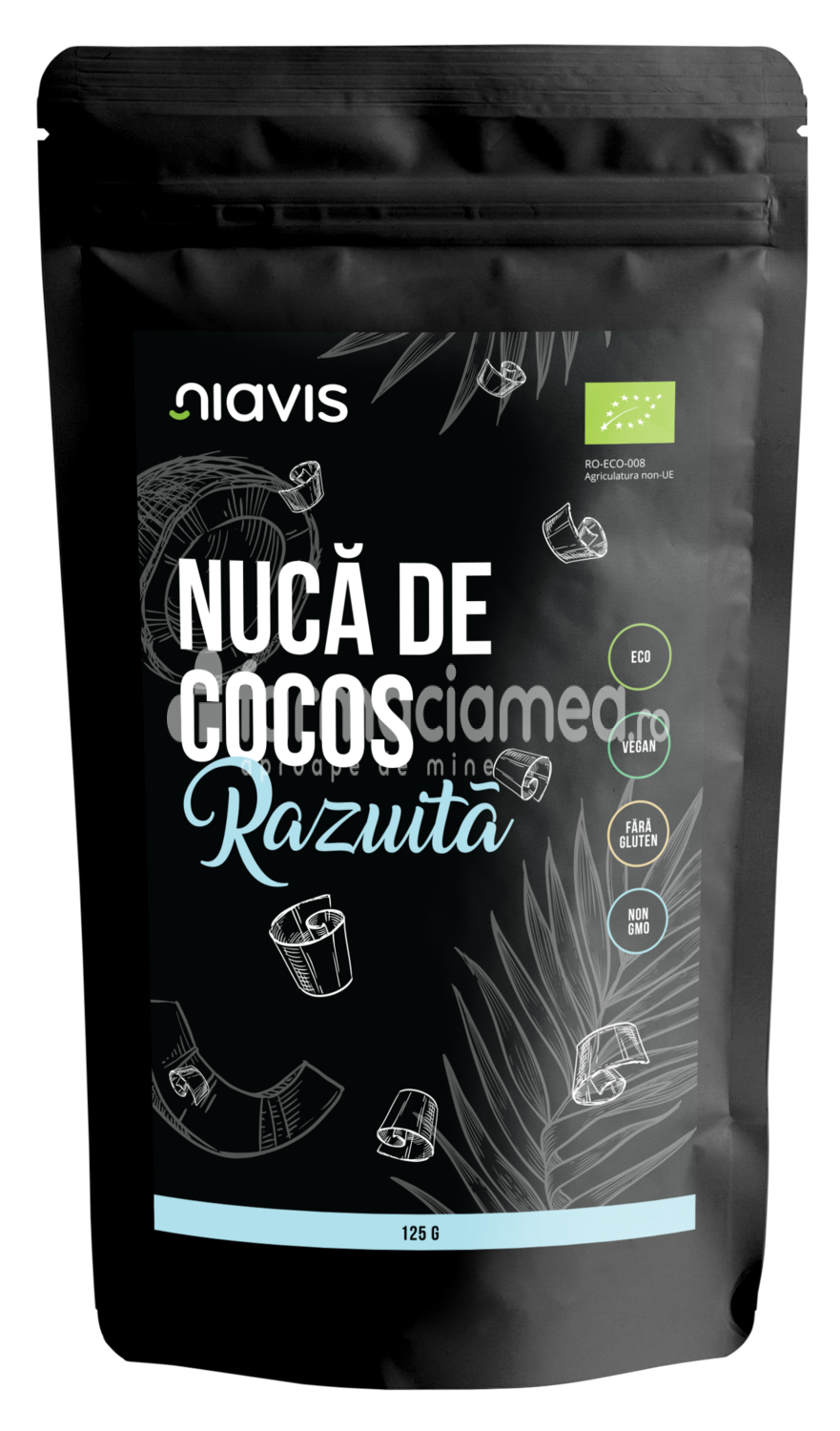 Alimente și băuturi - Niavis Nuca de cocos razuita ecologica Bio, 125 g, farmaciamea.ro