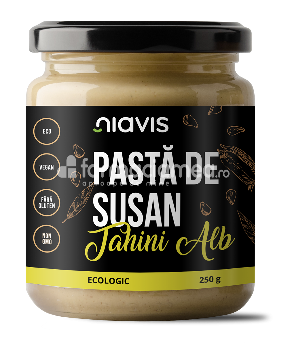 Alimente și băuturi - Niavis Pasta de susan (tahini alb) ecologica Bio, 250 g, farmaciamea.ro
