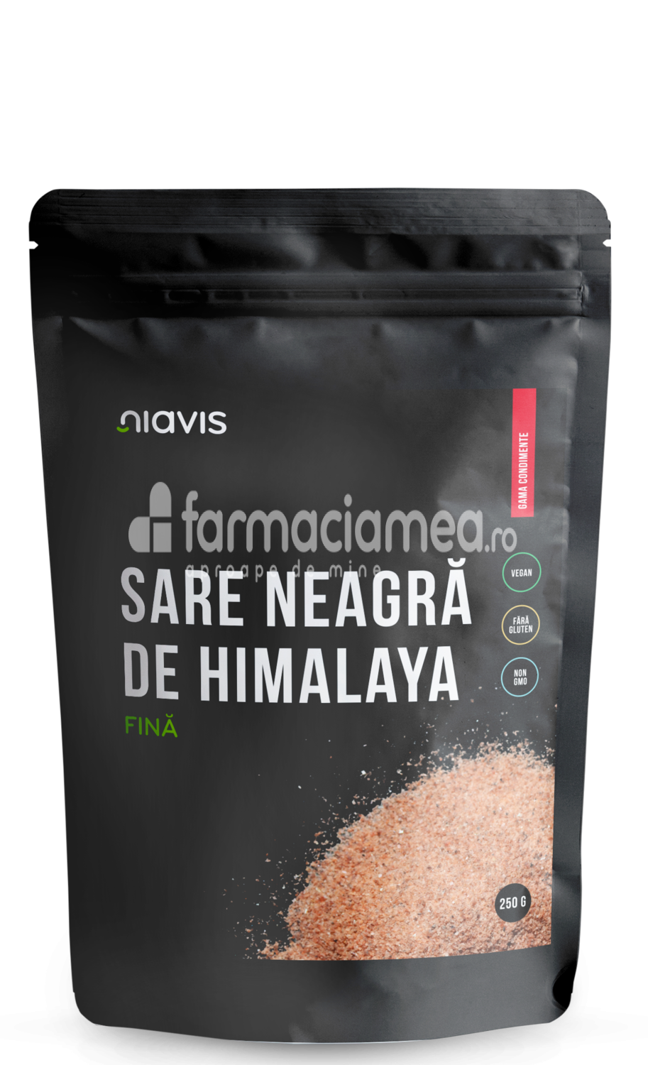 Alimente și băuturi - Niavis Sare neagra fina de HIMALAYA, 250 g, farmaciamea.ro