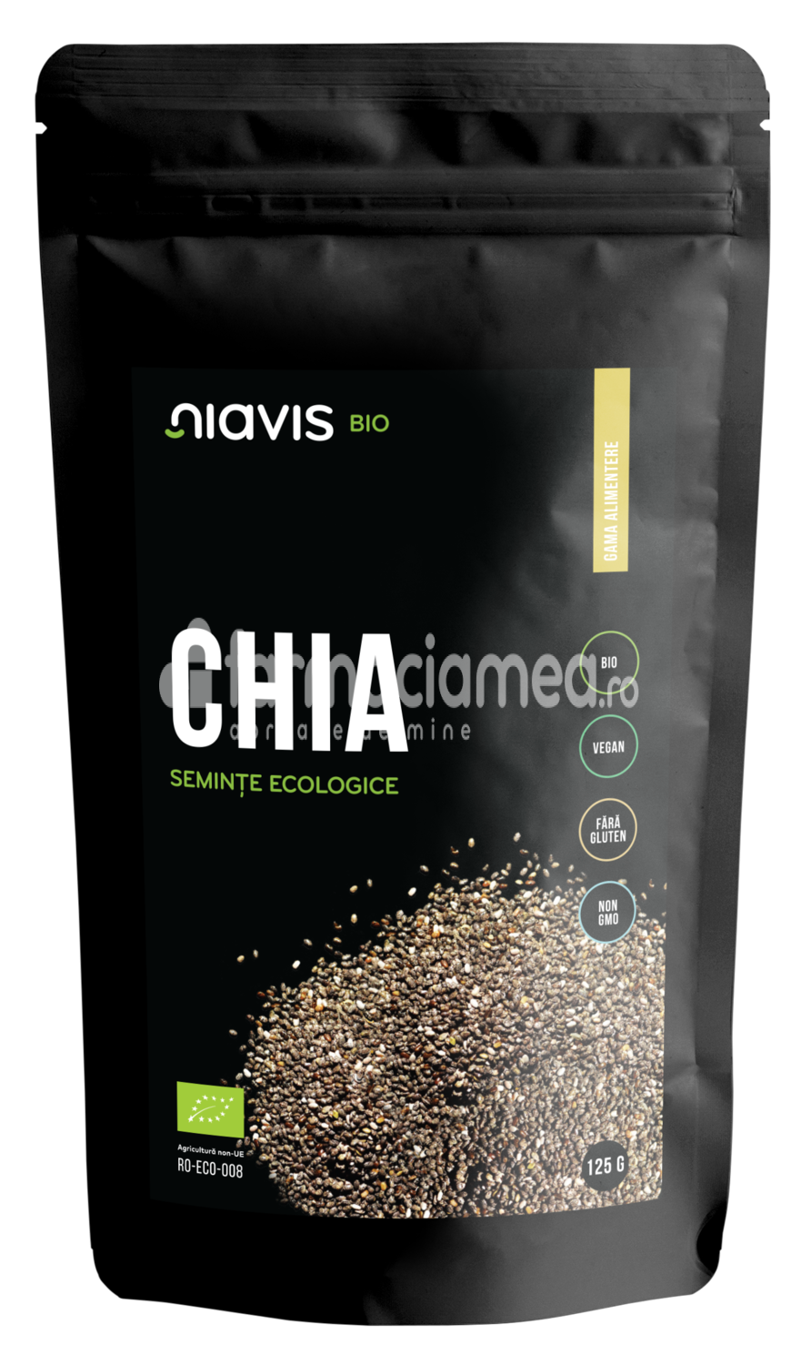 Alimente și băuturi - Niavis Seminte chia ecologice Bio, 125 g, farmaciamea.ro