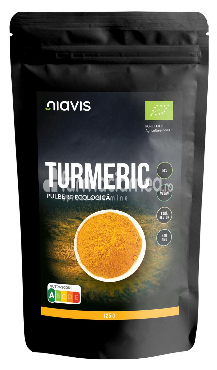 Alimente și băuturi - Niavis Turmeric pulbere ecologica Bio, 125 g, farmaciamea.ro