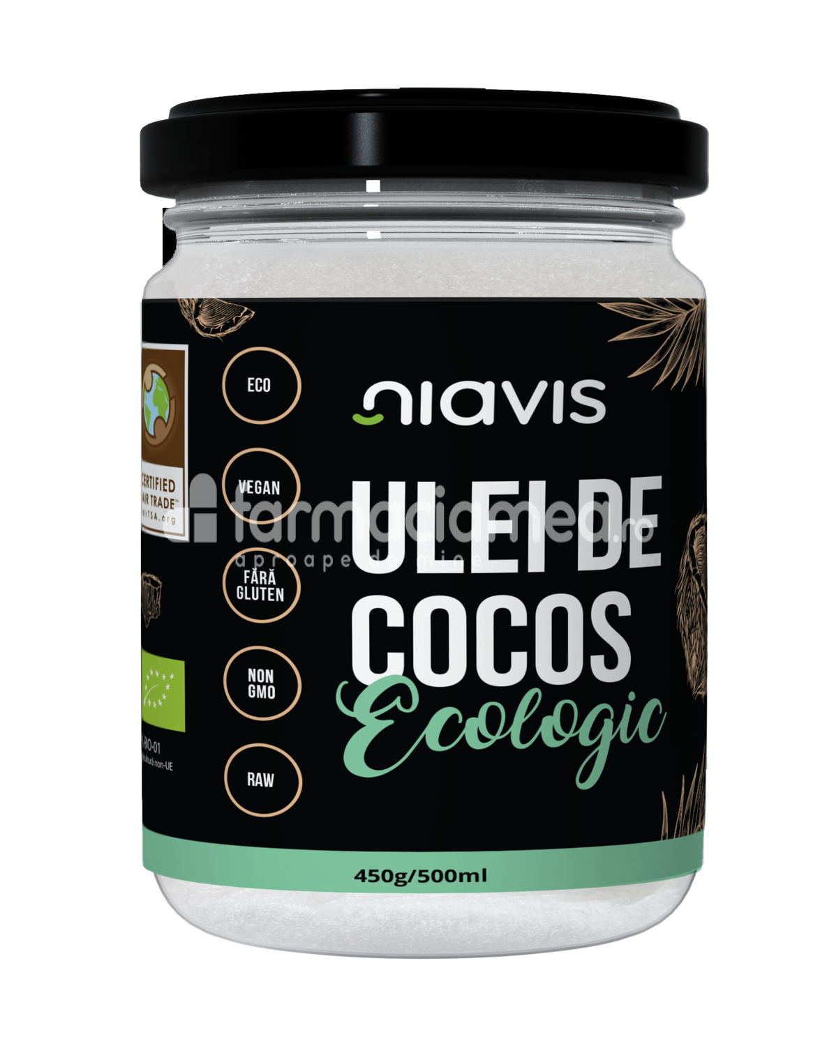 Uleiuri esențiale - Niavis Ulei de cocos extra virgin ecologic Bio, 500 ml, farmaciamea.ro